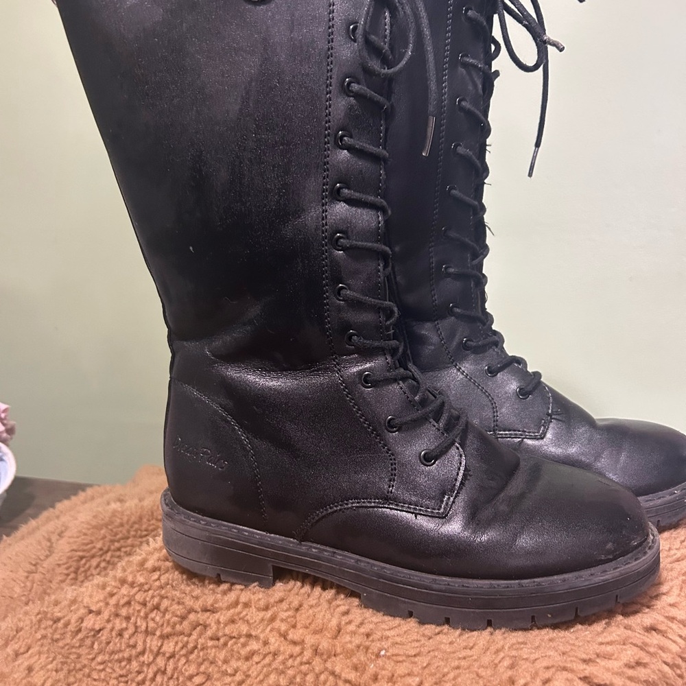 Dream Pairs Black Kids Lace-Up Boots